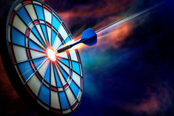 Round dartboard symbol of achievement of success, the concept of focus on the goal