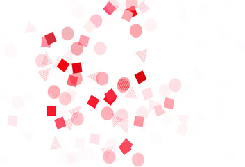 Light Red vector layout with circles, lines, rectangles.