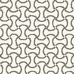 Contour Ink Drawn Fish Scales Grid Pattern