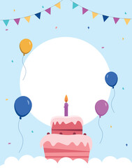 Happy Birthday Card Background Illustration