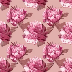 Rolgordijnen Peony Floral Pattern © Jordan