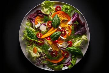 Top view Salad photography