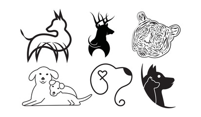 set of animals illustration icon Vector
