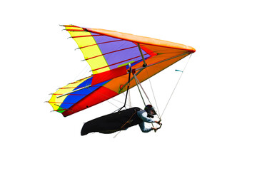 Colorful hang glider wing