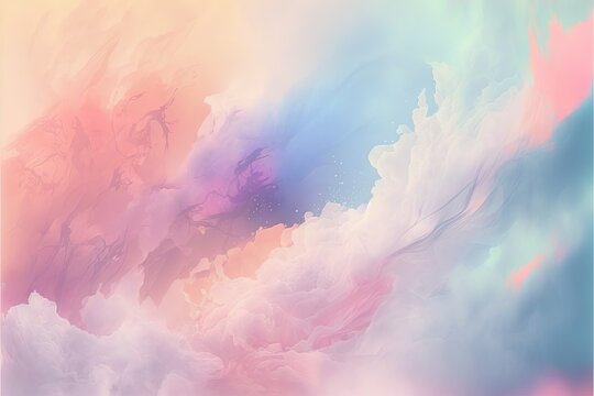 Fototapeta  a painting of a sky with clouds and a blue sky with clouds and a pink sky with clouds and a blue sky with clouds and a blue sky with clouds and a blue sky with clouds. generative ai generative ai