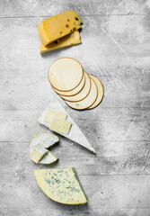 Different types of cheese.