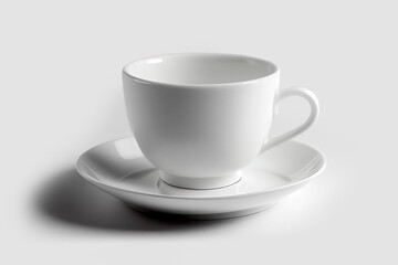 Close up white coffee mug. White cup for tea or soup isolated on white background with clipping path. White coffee cup mockup.