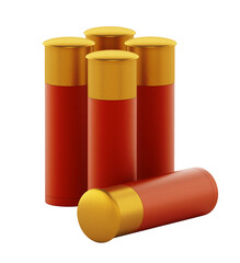 Shotgun shells on transparent background.
