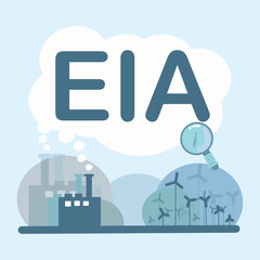 EIA, Environmental Impact Assessment for Ecofrieandly city in flat style. vector