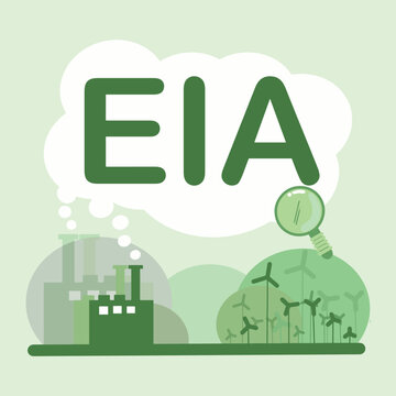 EIA, Environmental Impact Assessment for Eco city in flat style. vector