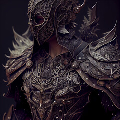 Intricate filigree gothic demon armor generative ai
