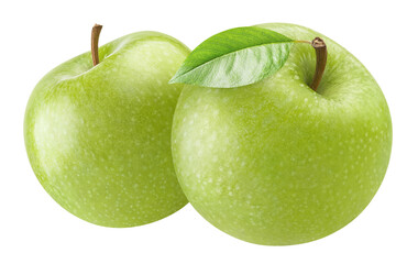 Delicious green apples cut out