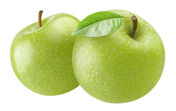 Delicious green apples cut out