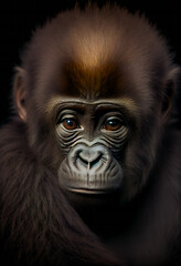 Beautiful Portrait of a Gorilla. Generative AI.