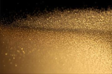 shiny gold glitter texture, bokeh black background  illustration generative ai 