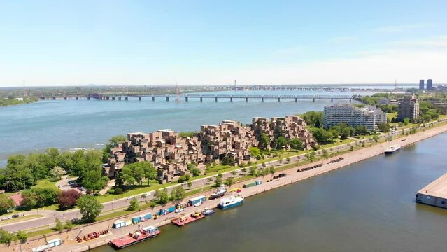 Habitat 67 on st lawrence river of Montreal