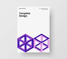 Abstract placard design vector illustration. Isolated mosaic hexagons pamphlet layout.