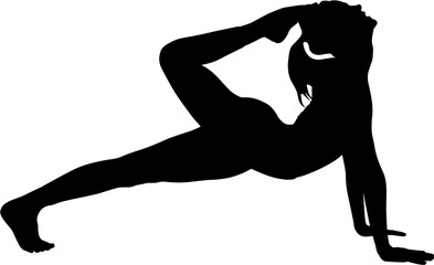 Yoga silhouette of a woman