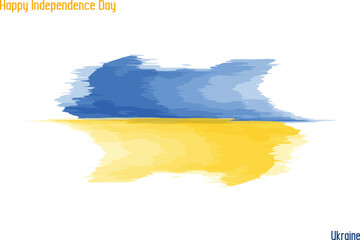 Flag of Ukraine Watercolor Grunge Brush Stroke Design 