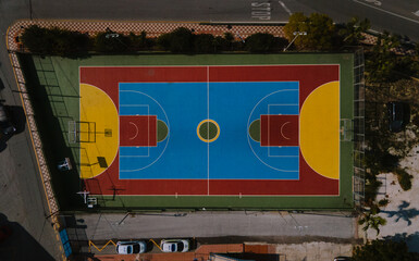 new basketball court shot from a drone