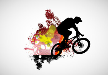 Naklejka na ściany i meble Sport vector illustration of bmx rider