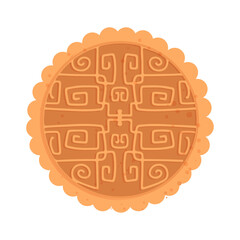 Translation Chinese Mooncake, Happy Mid Autumn Festival Cakes has various patterns. Vector illustration isolated on white background
