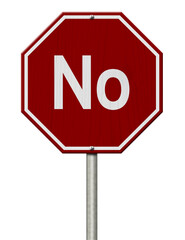 No message on red street stop sign