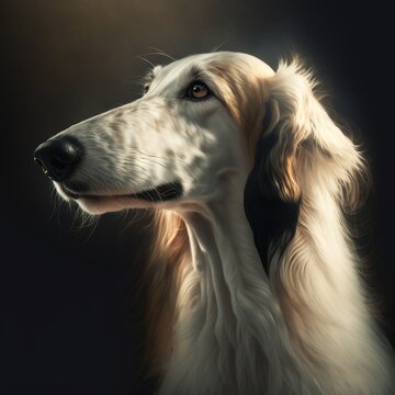 Borzoi dog portrait, long nose dog, let me do it for you meme, long dog nose, borzoi breed