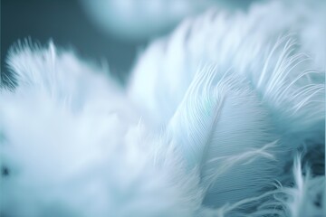 Bird feather soft focus background in blue shade
