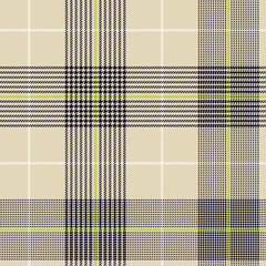 Classic check, seamless pattern with apple green on beige