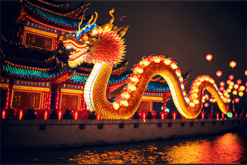 Chinese lunar new year 2023 celebration fireworks