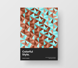 Trendy mosaic shapes journal cover illustration. Simple poster vector design layout.