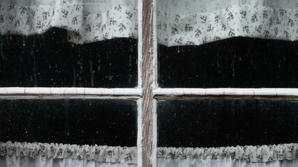 Dirty Weather-Beaten Window Pane