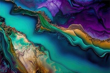 Abstract liquid art painting in alcohol ink technique. Delicate and dreamy wallpaper. AI