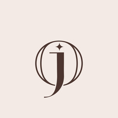 beauty fashion elegant monogram JO or OJ