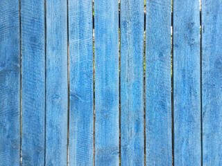 Blue wooden fence.  Abstract background.  Template for design.