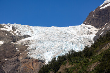 Picturesque view while hiking to the Glaciar Ventisquero Yelcho in Patagonia, Chile 