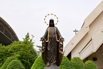 NONTHABURI, THAILAND: January 15, 2023 – Statue of The Blessed Virgin Mary The Mediatrix of all...