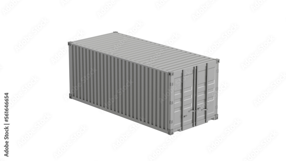 Poster white container isolated on white, 3d rendering container png