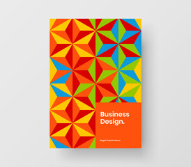 Clean journal cover A4 design vector concept. Creative geometric shapes leaflet illustration.