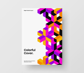 Clean leaflet vector design template. Vivid geometric pattern cover concept.