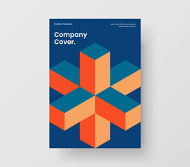 Bright mosaic shapes presentation illustration. Multicolored cover vector design concept.