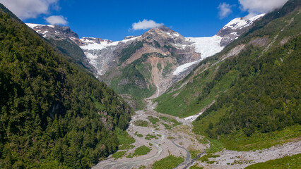 Fototapeta na wymiar Aerial view of the Glaciar Ventisquero Yelcho in Patagonia, Chile
