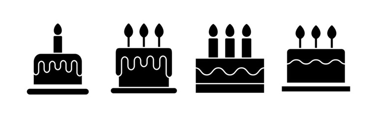 Cake icon vector for web and mobile app. Cake sign and symbol. Birthday cake icon