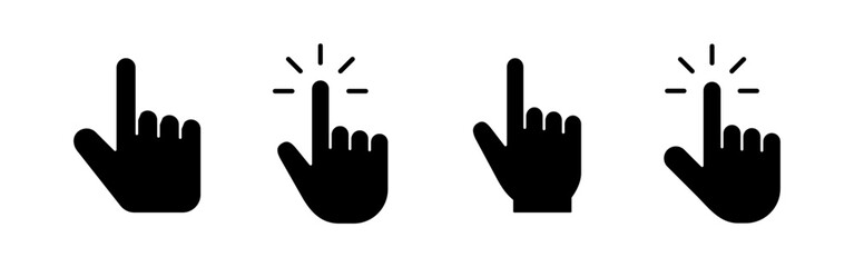 Hand cursor icon vector for web and mobile app. cursor sign and symbol. hand cursor icon clik