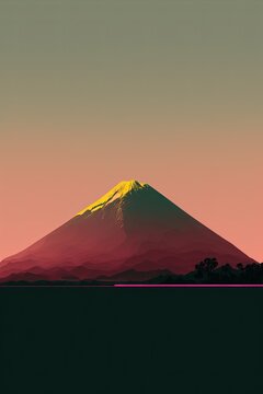 Guatemala minimalist landscape, Latin America, illustration made with Generative AI 