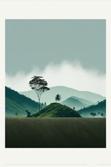 Panama minimalist landscape, Latin America, illustration made with Generative AI 