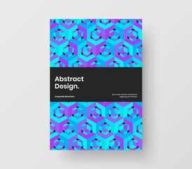 Minimalistic handbill A4 design vector template. Unique geometric shapes front page layout.