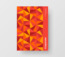 Creative postcard A4 design vector illustration. Fresh mosaic shapes booklet layout.