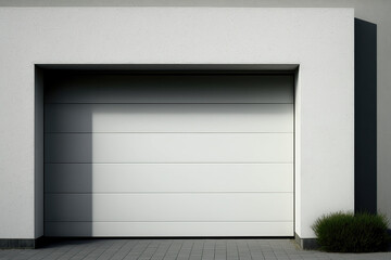 close-up of a gray garage door, ai generated